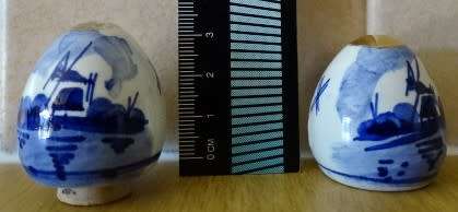 Delft blue and gold Salt and Pepper set (3,5 cm height-marked)