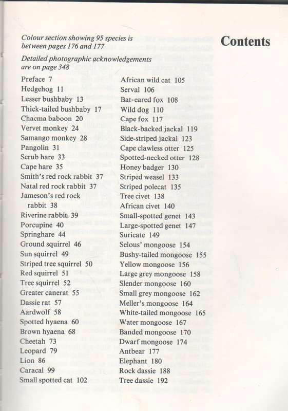 MAMMALS OF SOUTHERN AFRICA - RICHARD GOSS (1990)