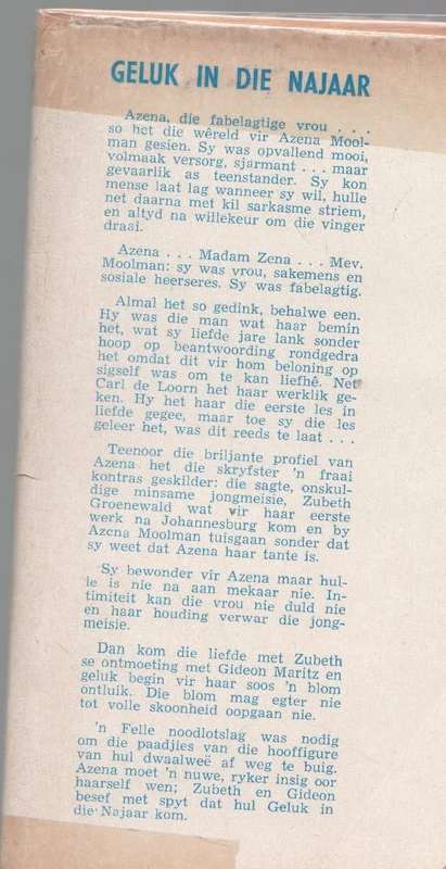GELUK IN DIE NAJAAR  - ENA ZINN JOUBERT (1962)
