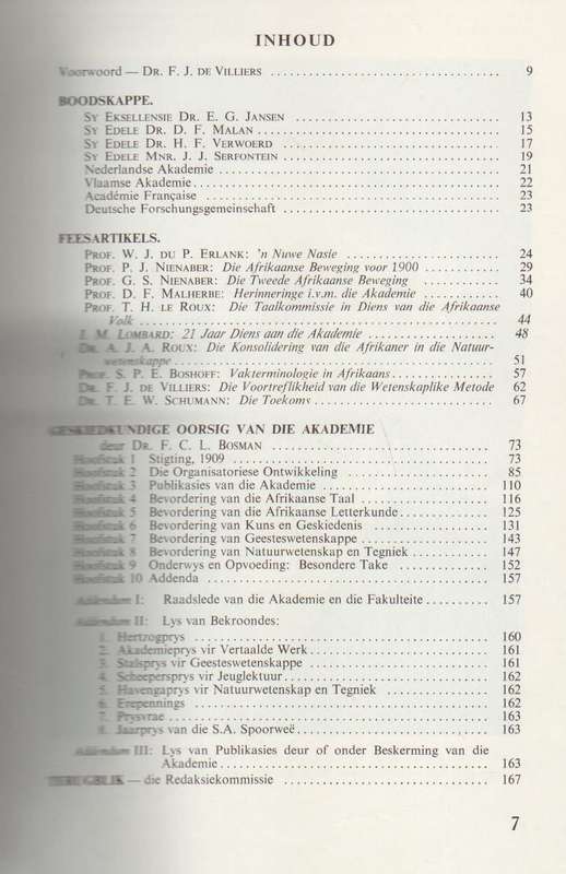 DIE SUID-AFRIKAANSE AKADEMIE VIR WETENSKAP EN KUNS  FEESALBUM 1909 - 1959