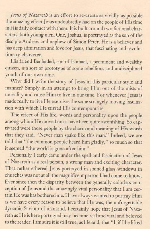 JESUS OF NAZARETH - NORMAN VINCENT PEALE (1966)