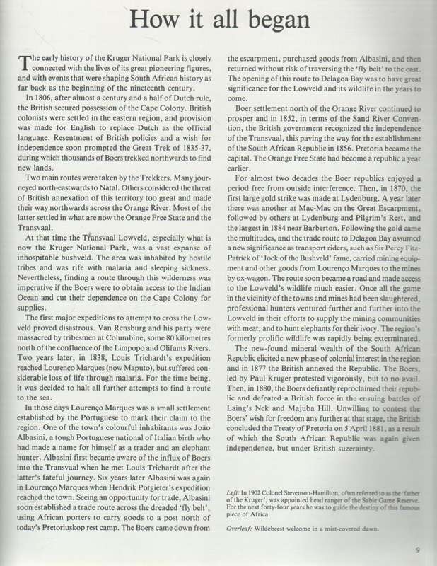THE KRUGER A SUPREME AFRICAN WILDERNESS - BRUCE AIKEN (1988)