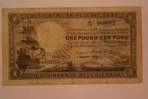 One Pound WH Clegg 1926 second issue (F) -- Scarce Note