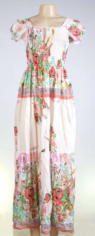 LONG WHITE GYSPY DRESS WITH SQUARE NECK