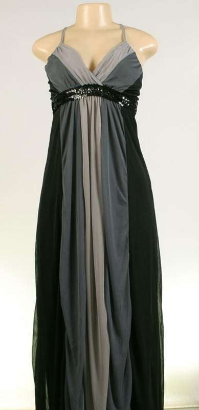LONG EMPIRE LINE CHIFFON DRESS