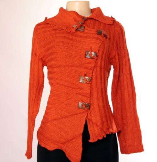 CHUNKY JERSEY WITH COCNUT SHELL BUTTONS