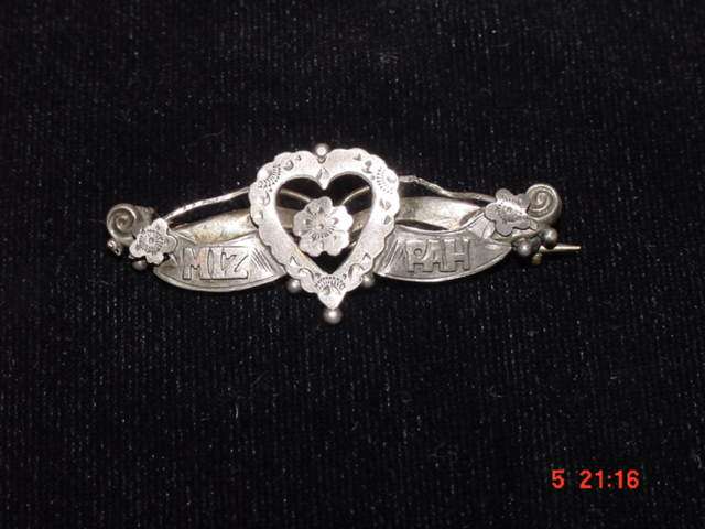 SILVER MIZPAH BROOCH