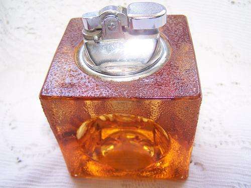 AMBER GLASS TABLE LIGHTER