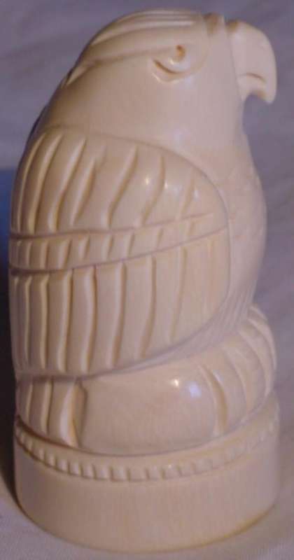 SOLID IVORY BIRD OF PREY STATUE