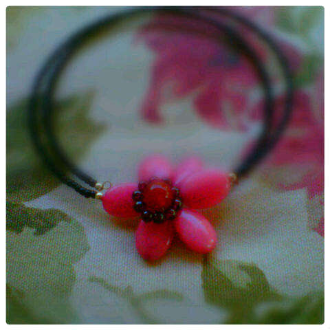 Stone Flower Choker - Every bead is a semi precious stone!