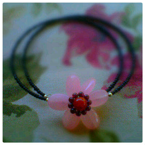 Stone Flower Choker - Every bead is a semi precious stone!