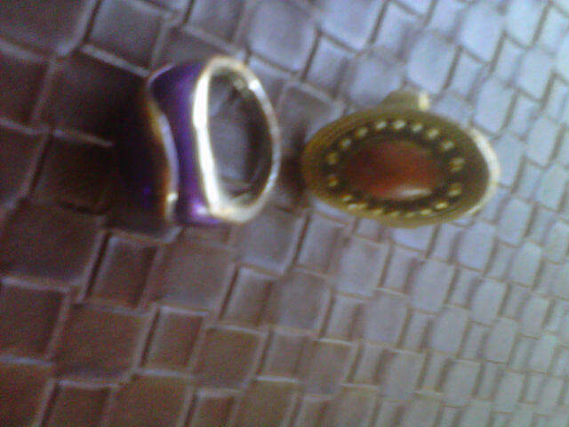 Two Rings - enamel and alloy (one bid for both) Size 7