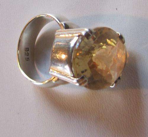 Statement citrine or smokey quartz ring