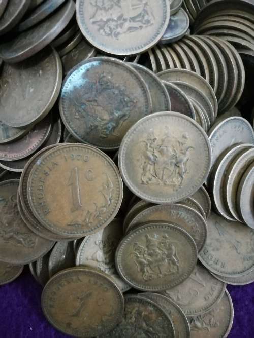 RHODESIAN ONE CENT COLLECTION 1970-1977