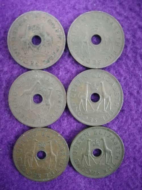RHODESIA AND NYASALAND HALF PENNIES
