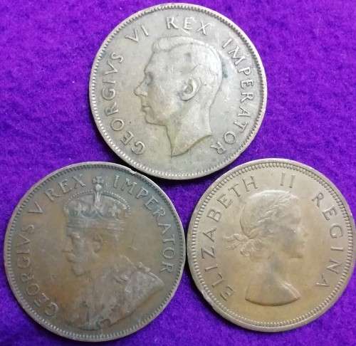 COLLECTION OF 1/4, 1/2 AND 1PENNIES