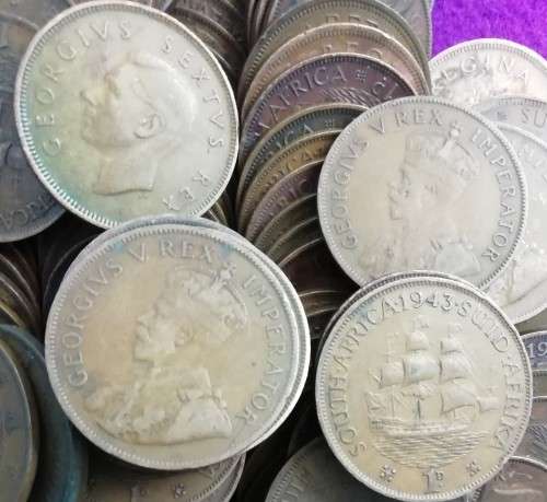 COLLECTION OF 1/4, 1/2 AND 1PENNIES