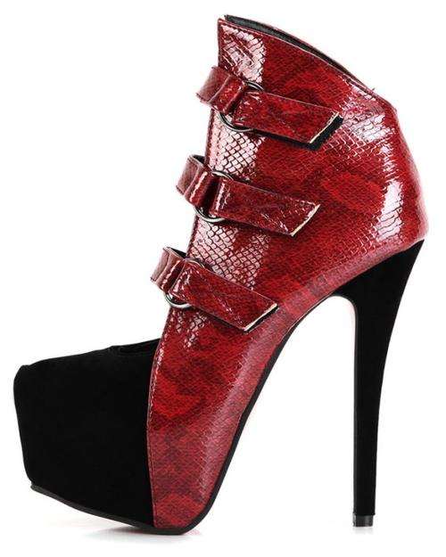 Retro & Modern Hollow-out High-heeled Shoes Black OR Red *FREE SHIPPING*