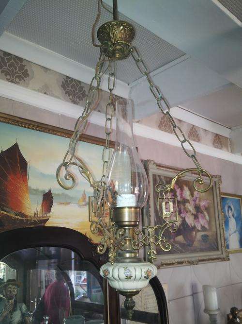 Czech converted oil lamp light fitting