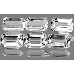 FLAWLESS 1.28Cts.(4 Pieces) 5x3 MM. OCTAGON CUT WHITE AQUAMARINE LOT - 100% NATURAL AAA