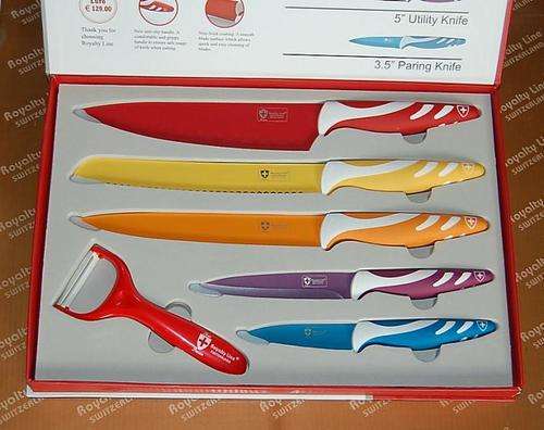 5 pcs Coloured Knife Set + peeler