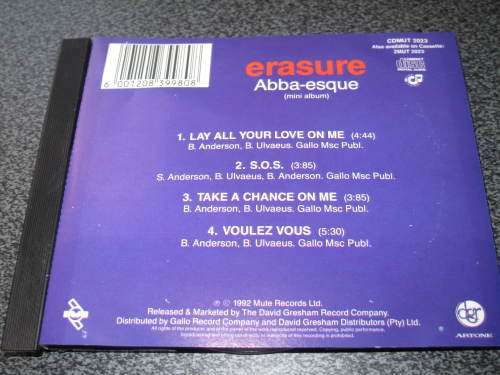 ERASURE ABBA-ESQUE MINI ALBUM CDMUT2023 SA PRESS NEAR MINT AFRICAN MUSIC NERDS