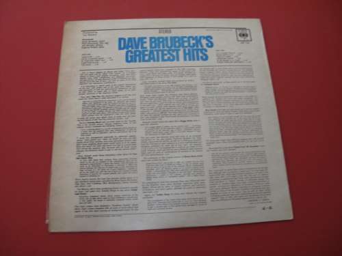 DAVE BRUBECK'S - GREATEST HITS... ORIGINAL RHODEISA PRESSING VINYL RECORD