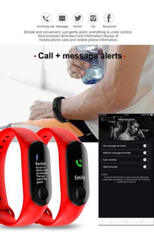 M3 SMARTBRACELET HEART RATE MONITOR, OXYGEN ECT.