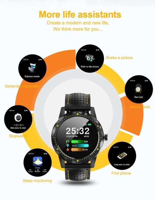 SKY 1 FITNESS HEALTH SPORT HEART RATE, BP, BLOOD OXYGEN. YELLOW AND WHITE