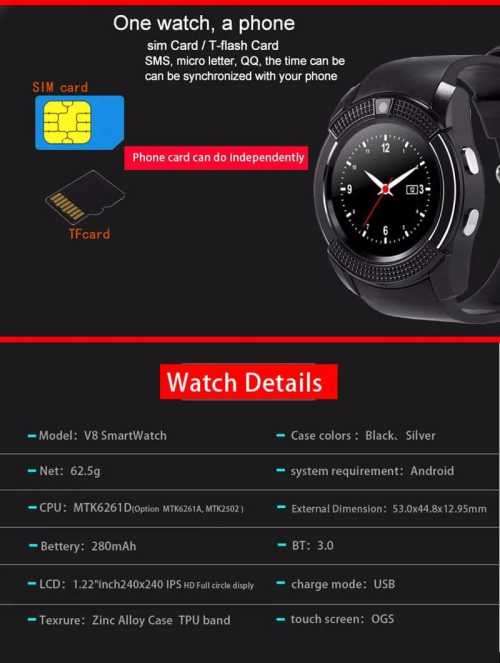 NEW V8 ANDROID BLUETOOTH, OWN SIM SLOT TO BE USED AS A STAND ALONE PHONE . BLACK