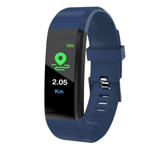 ID115 PLUS BLUETOOTH PEDOMETER HEART RATE BLOOD PRESSURE HEALTH BRACELET. BLACK, NAVY BLUE
