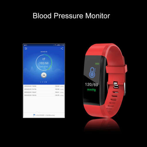 ID115 PLUS BLUETOOTH PEDOMETER HEART RATE BLOOD PRESSURE HEALTH BRACELET. BLACK, NAVY BLUE