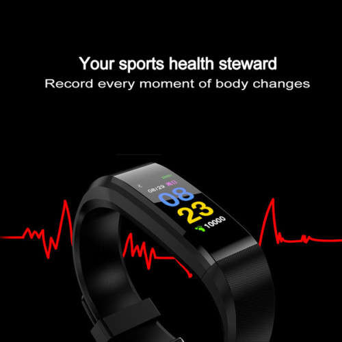 ID115 PLUS BLUETOOTH PEDOMETER HEART RATE BLOOD PRESSURE HEALTH BRACELET. BLACK, NAVY BLUE