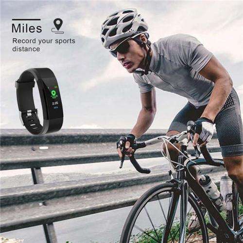 ID115 PLUS BLUETOOTH PEDOMETER HEART RATE BLOOD PRESSURE HEALTH BRACELET. BLACK, NAVY BLUE