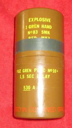 Red Smoke Grenade Plastic Container - Empty
