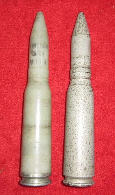 Two 20 x 102 Vulcan M61 Drill Rounds