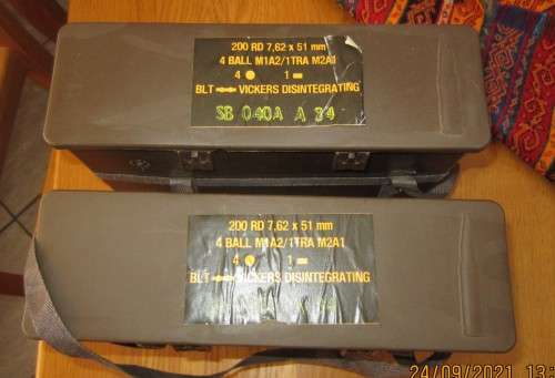 2 x 200 round 7.62 x 51 plastic Vickers cases