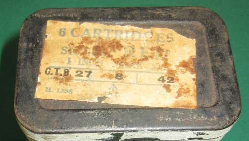 British WW2 Flare Gun Cartridge Tin 1942