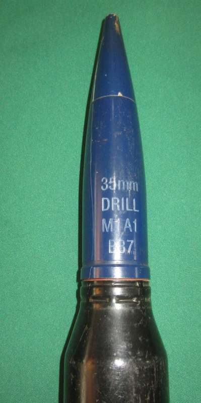 35 mm Oerlikon Anti Aircraft DRILL round INERT.