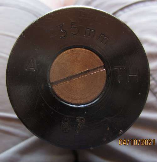 35 mm Oerlikon Anti Aircraft DRILL round INERT.