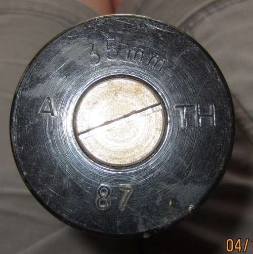 35 mm Oerlikon Anti Aircraft DRILL round INERT.