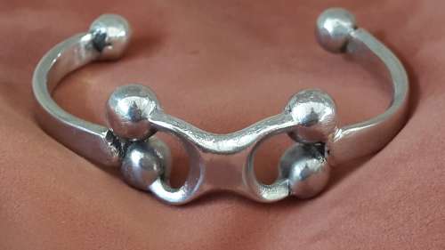 Solid Sterling Silver Artisan Bangle. 34.2 grammes. One of a kind. Hand made.