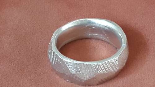 Hand made solid sterling silver man`s ring.  13.6 grammes. Suitable for wedding.