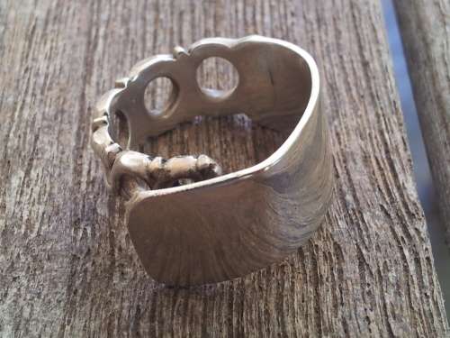 Solid Silver Filigree Ring with Flat Top.  8.3 grammes. ADJUSTABLE!
