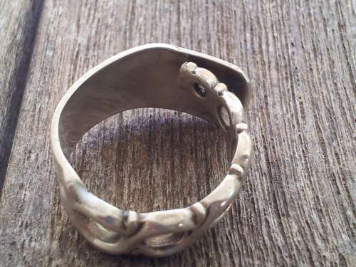 Solid Silver Filigree Ring with Flat Top.  8.3 grammes. ADJUSTABLE!