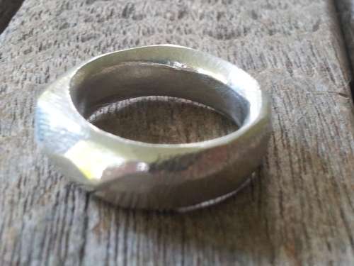 Multifaceted Sterling Silver Ring. .  13.8  grammes. Chunky, comfort fit.