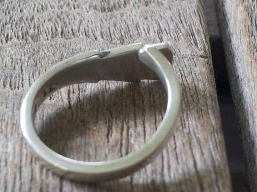 Art deco sterling silver spoon ring.1937 hallmark.  ADJUSTABLE!