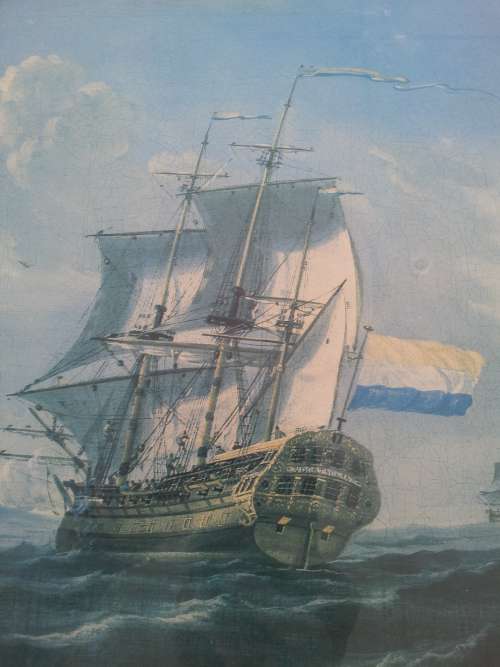 Arrival of the "Noord-Nieuwland" in Table Bay, 1762. Limited Edition Print 385/600. Superb Frame.