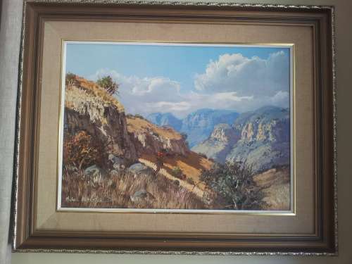Stunning Michael Albertyn. South African Mountain Scene. Excellent condition, framed.
