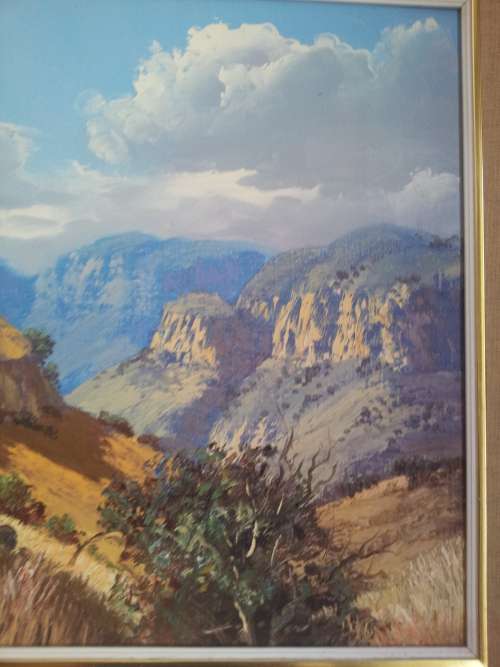 Stunning Michael Albertyn. South African Mountain Scene. Excellent condition, framed.